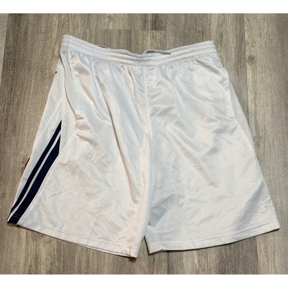 Starter‎ Mens L White Mesh Basketball Shorts Athletic Activewear Sportswear